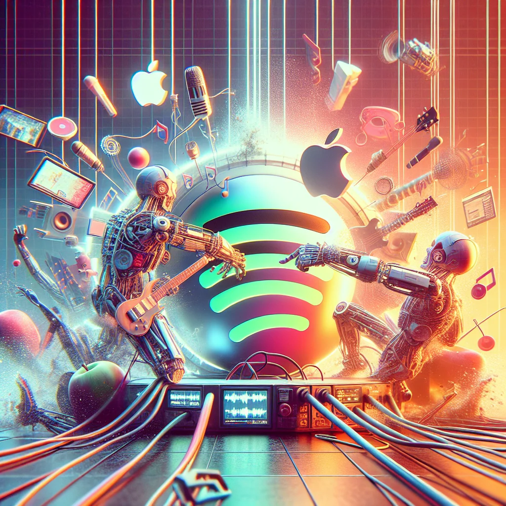 **Spotify vs. Apple: A Guerra Digital que Decide o Futuro da Sua Música (e da Tecnologia)**
