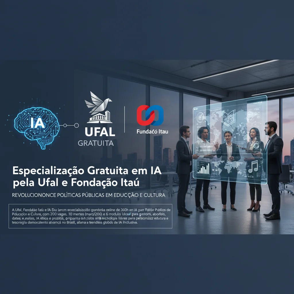 Especialização Gratuita em IA pela Ufal e Fundação Itaú: Revolucionando Políticas Públicas em Educação e Cultura