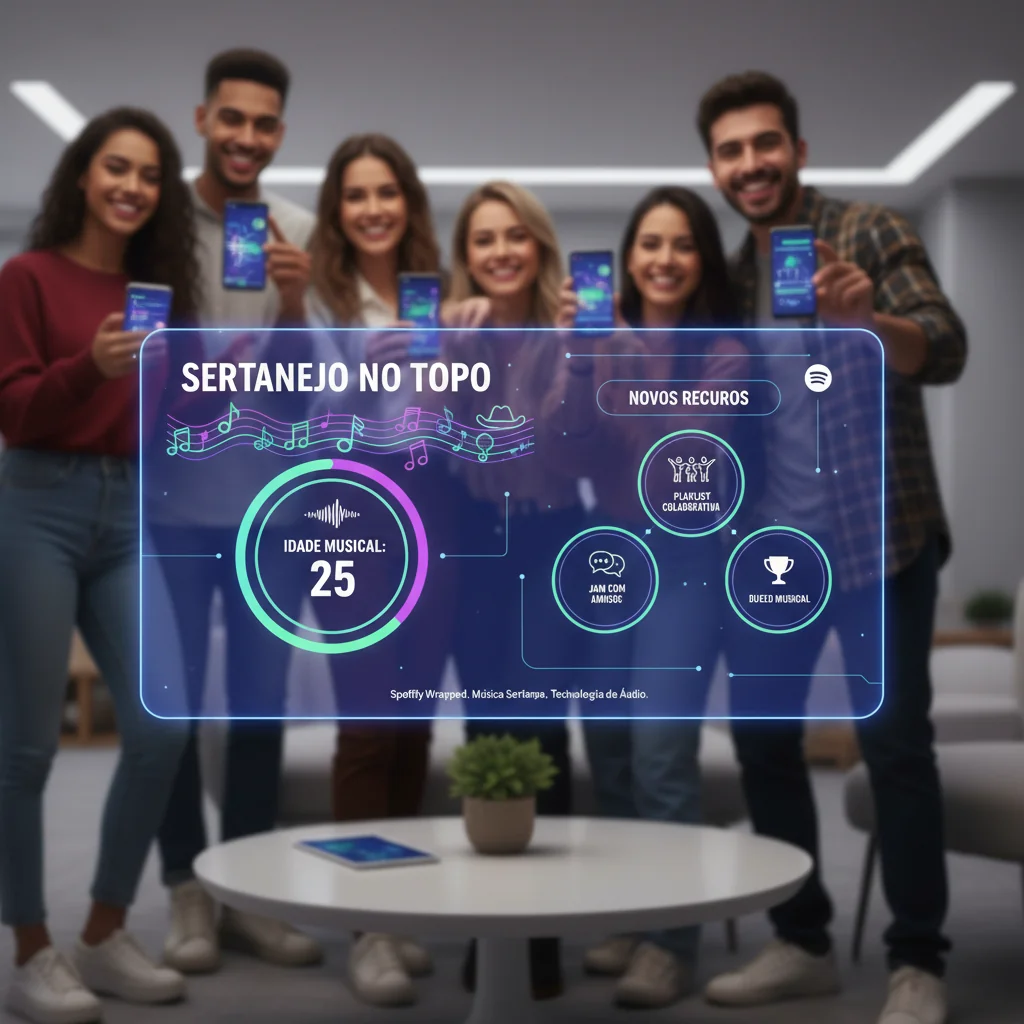 Spotify Wrapped 2025: Sertanejo no topo, idade musical e novidades para interagir com amigos