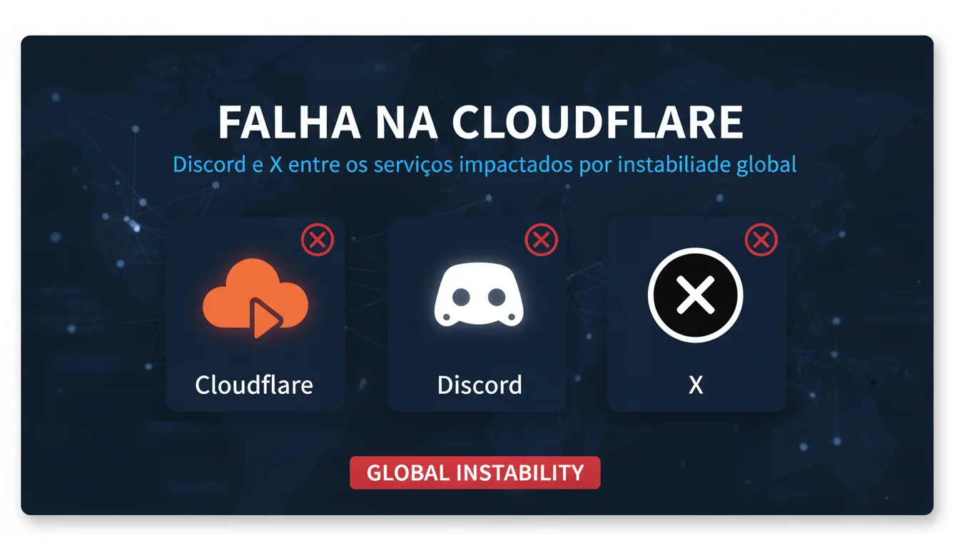 Falha na Cloudflare: Discord e X entre os serviços impactados por instabilidade global