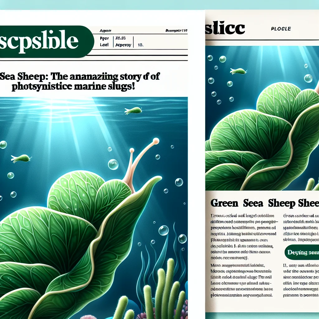 **Ovelhas Verdes do Mar: A Incrível História das Lesmas Marinhas Fotossintéticas!**
