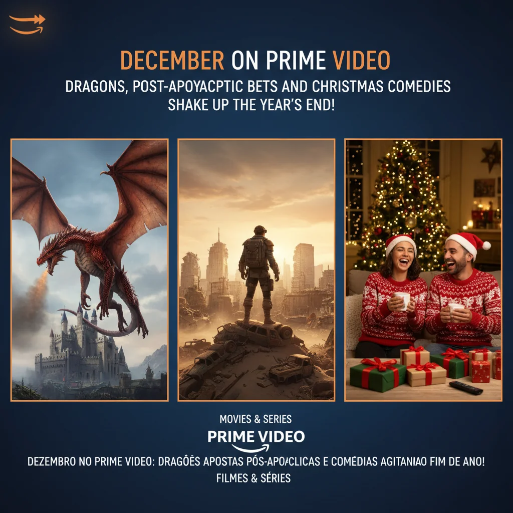 Dezembro no Prime Video: Dragões, Apostas Pós-Apocalípticas e Comédias Natalinas Agitam o Fim de Ano!