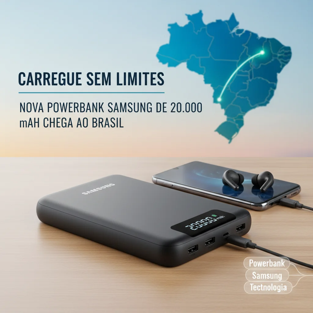 "Carregue Sem Limites: Nova Powerbank Samsung de 20.000 mAh Chega ao Brasil"