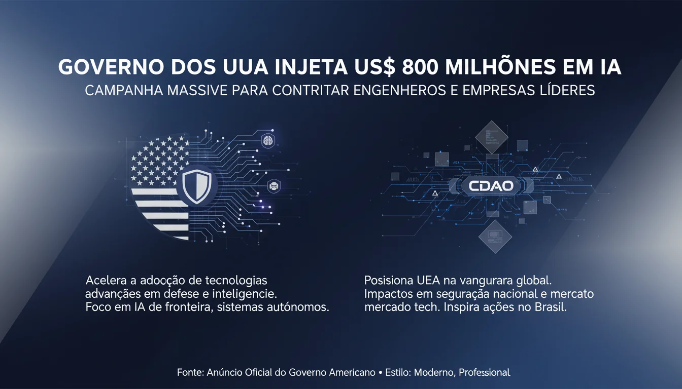 Governo dos EUA Injeta US$ 800 Milhões em IA: Campanha Massiva para Contratar Engenheiros e Empresas Líderes