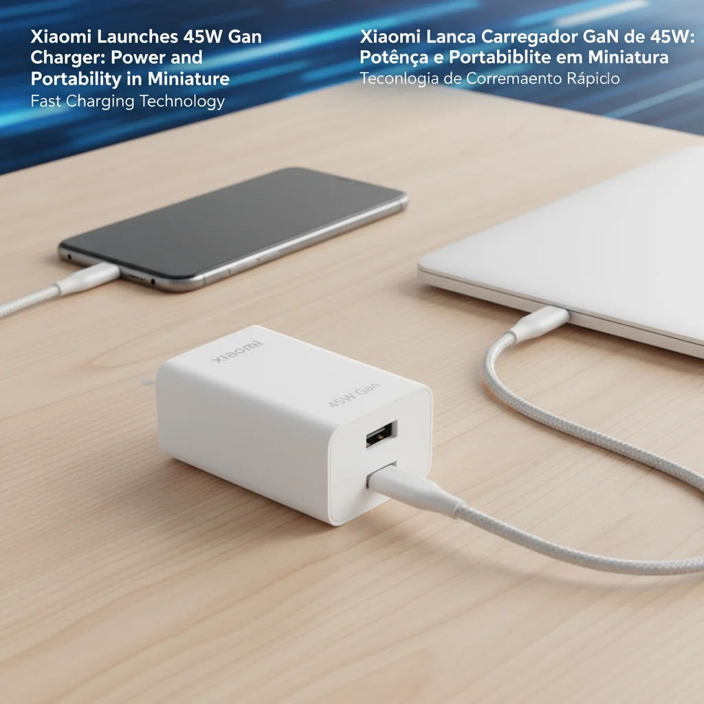Xiaomi Lança Carregador GaN de 45W: Potência e Portabilidade em Miniatura