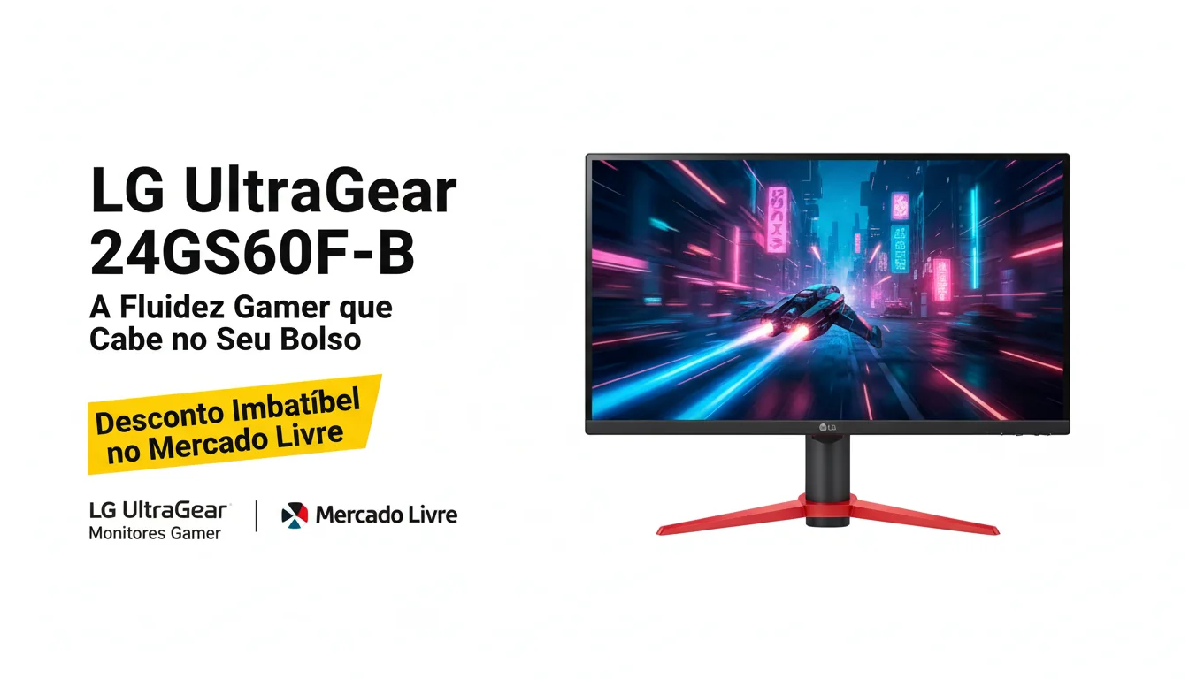 LG UltraGear 24GS60F-B: A Fluidez Gamer que Cabe no Seu Bolso com Desconto Imbatível no Mercado Livre