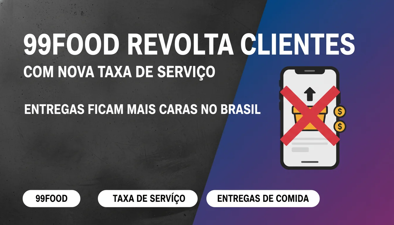 99Food revolta clientes com nova taxa de serviço: entregas ficam mais caras no Brasil