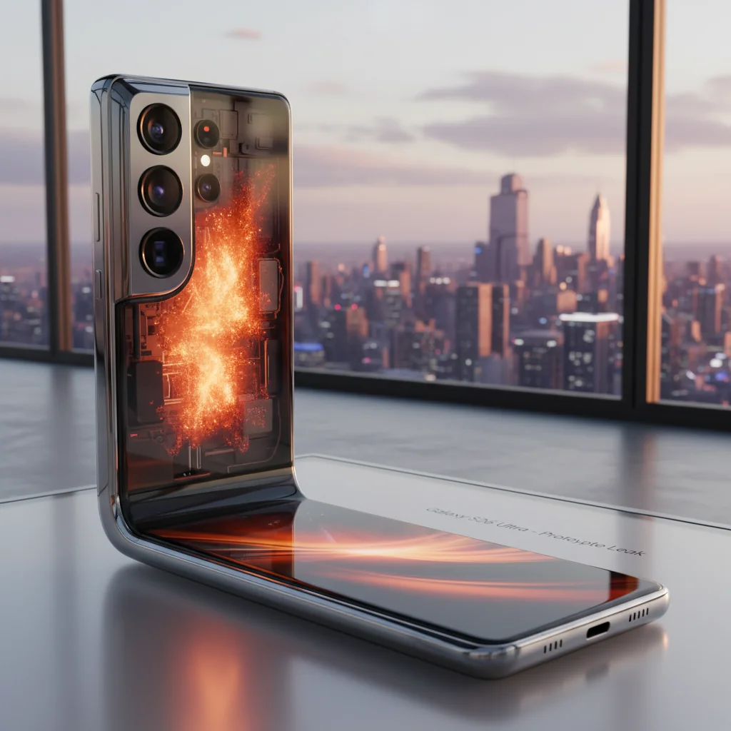 Galaxy S26 Ultra: O Protótipo Que Vaza Curvas Audaciosas e Uma Explosão Laranja!