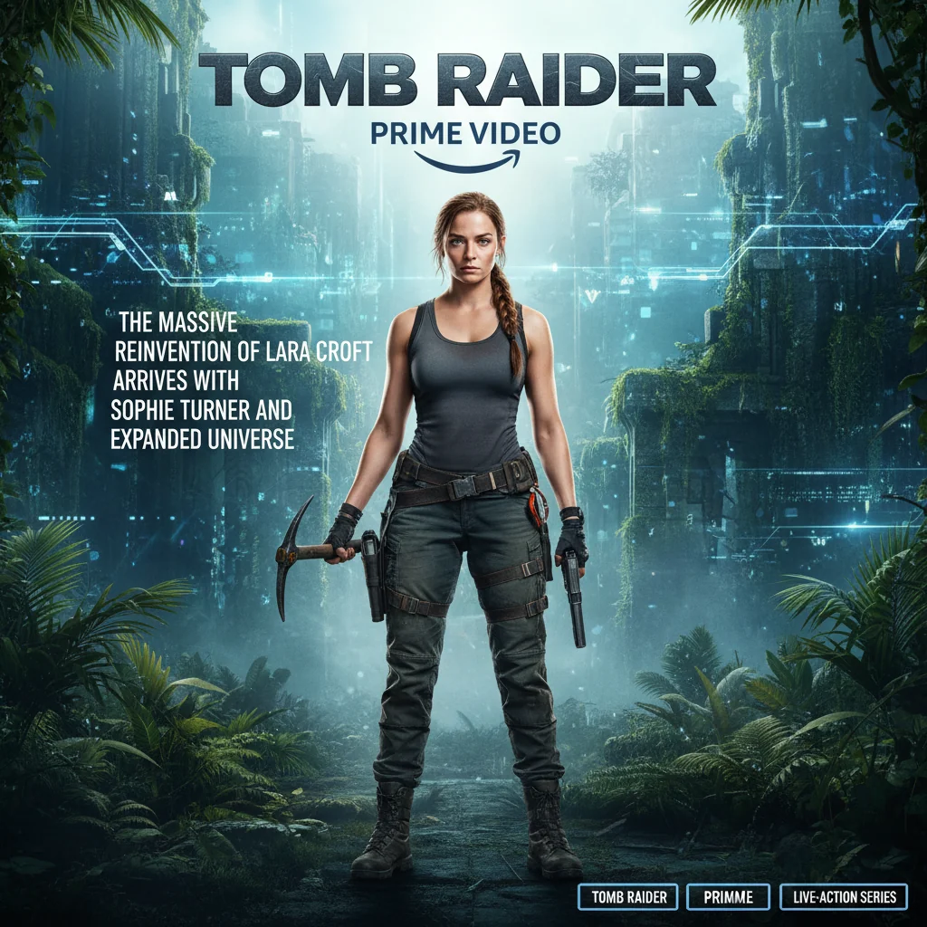 **Tomb Raider no Prime Video: A Reinvenção Gigantesca de Lara Croft Chega com Sophie Turner e Universo Expandido**