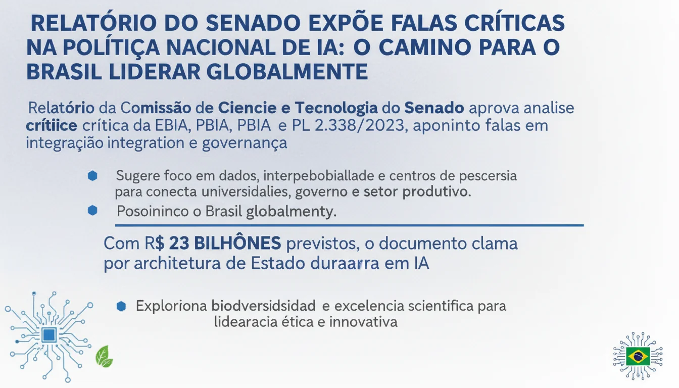 Relatório do Senado Expõe Falhas Críticas na Política Nacional de IA: O Caminho para o Brasil Liderar Globalmente