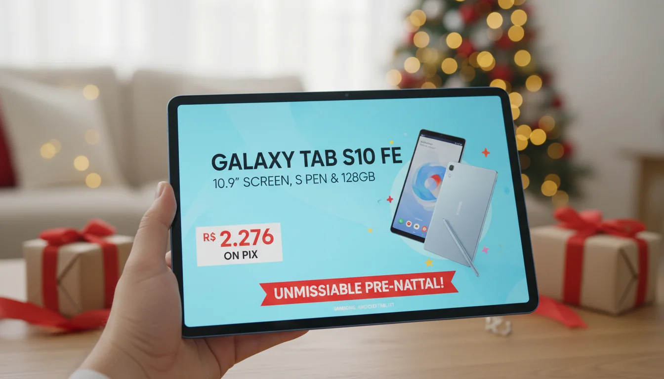 Galaxy Tab S10 FE: Tela de 10.9", S Pen e 128GB por R$ 2.276 no Pix - Oferta Imperdível Pré-Natal!