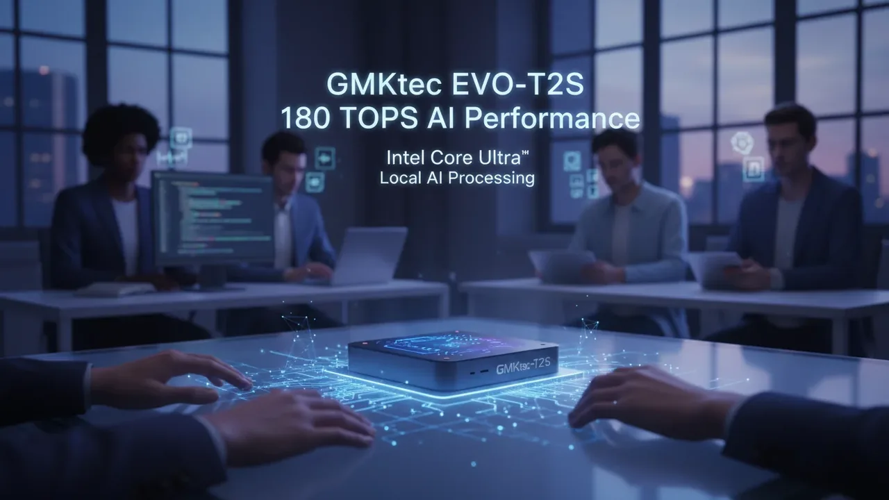 GMKtec EVO-T2S: Mini PC compacto com 180 TOPS para cargas de IA
