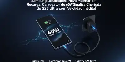 Samsung Desbloqueia Novo Patamar de Recarga: Carregador de 60W Sinaliza Chegada do S26 Ultra com Velocidade Inédita!