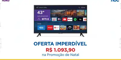 Oferta Imperdível: Smart TV AOC Roku TV S5045 de 43 Polegadas por R$ 1.093,90 na Promção de Natal