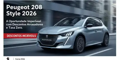 Peugeot 208 Style 2026: A Oportunidade Imperdível com Descontos Arrasadores e Taxa Zero