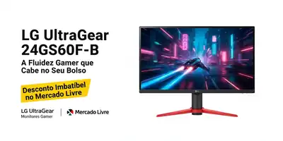 LG UltraGear 24GS60F-B: A Fluidez Gamer que Cabe no Seu Bolso com Desconto Imbatível no Mercado Livre