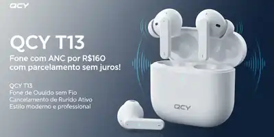 QCY T13: Fone com ANC por R$160 com parcelamento sem juros!