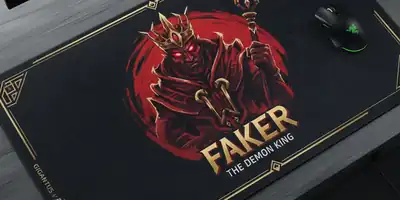 Razer Imortaliza o Rei Demônio: O Mousepad Faker Gigantus V2 L Chega Para Reinar!