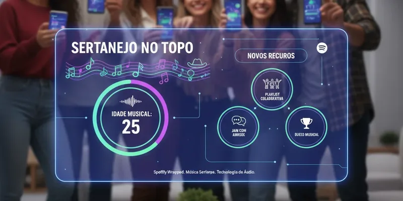 Spotify Wrapped 2025: Sertanejo no topo, idade musical e novidades para interagir com amigos