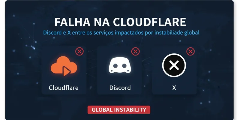 Falha na Cloudflare: Discord e X entre os serviços impactados por instabilidade global