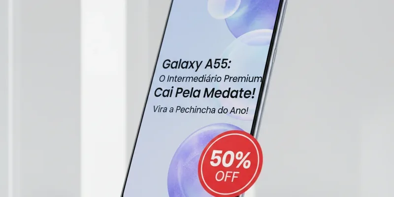 Galaxy A55: O Intermediário Premium Cai Pela Metade e Vira a Pechincha do Ano!