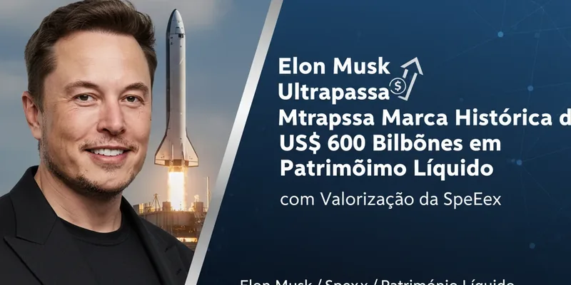 Elon Musk Ultrapassa Marca Histórica de US$ 600 Bilhões em Patrimônio Líquido com Valorização da SpaceX