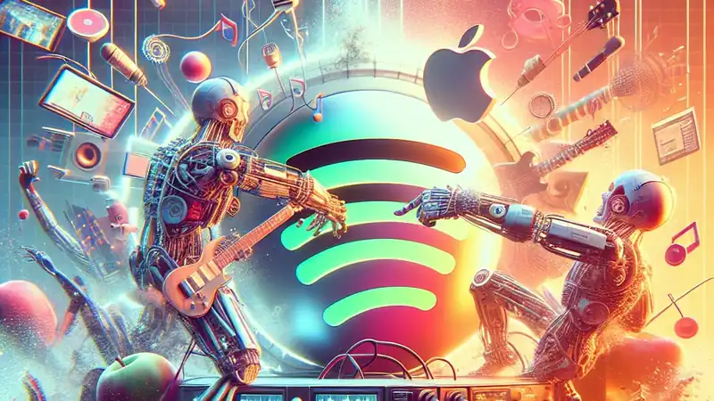 **Spotify vs. Apple: A Guerra Digital que Decide o Futuro da Sua Música (e da Tecnologia)**
