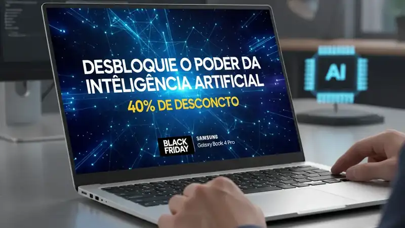 Desbloqueie o Poder da Inteligencia Artificial com 40% de Desconto no Samsung Galaxy Book 4 Pro