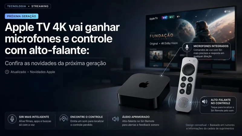 Apple TV 4K deve ganhar microfones e controle com alto-falante: confira as novidades da próxima geração