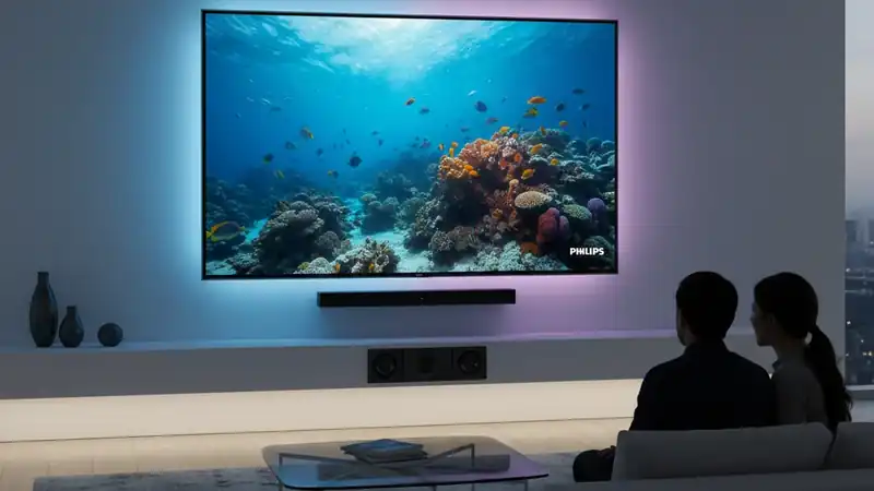 "Imersão Total: A Nova TV THE ONE de 75 Polegadas da Philips Chega com Tela 4K, Som Avançado e Ambilight"